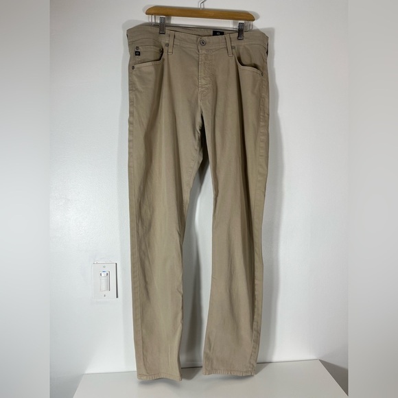 MEN'S Adriano Goldschmied Tellis Chino Pants 36/34 Tan Beige Modern Slim Khaki - Picture 3 of 12